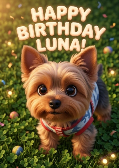Dog birthday greeting card